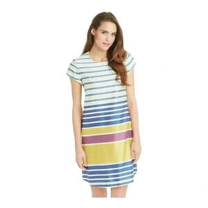 J. McLaughlin Striped Swing Short Sleeve Shift Dress